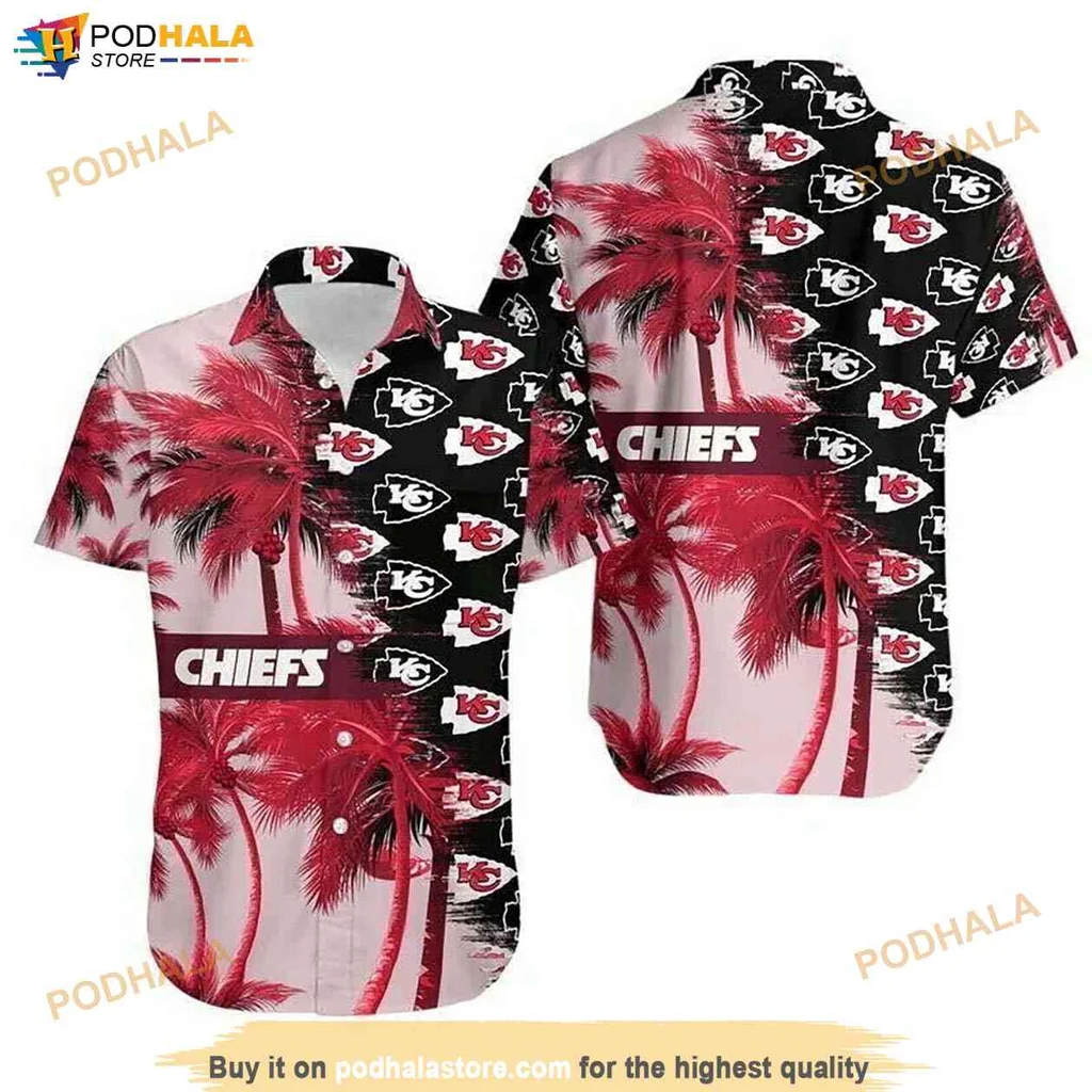 Playful Kansas City Chiefs Aloha Shirt, Vibrant Summer Gift For Dad