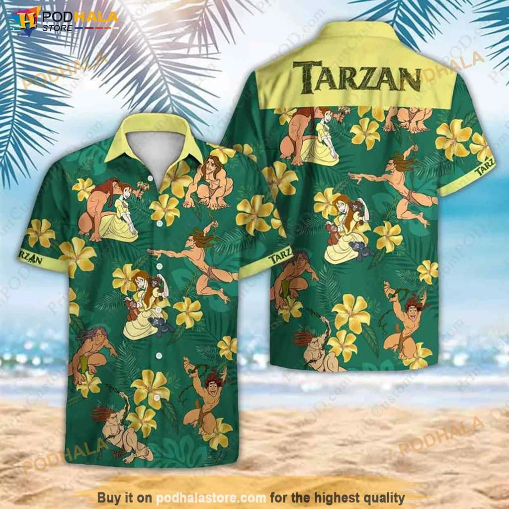 Playful Monkey Tropical Hawaiian Shirt, Vibrant Jungle Character Design