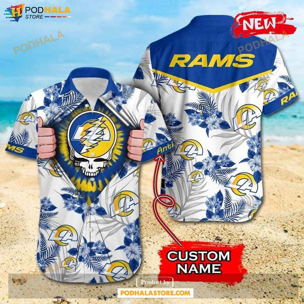 Playful Rams Grateful Dead Shirt, Personalized Gift For Fans, Vibrant Tropical Design