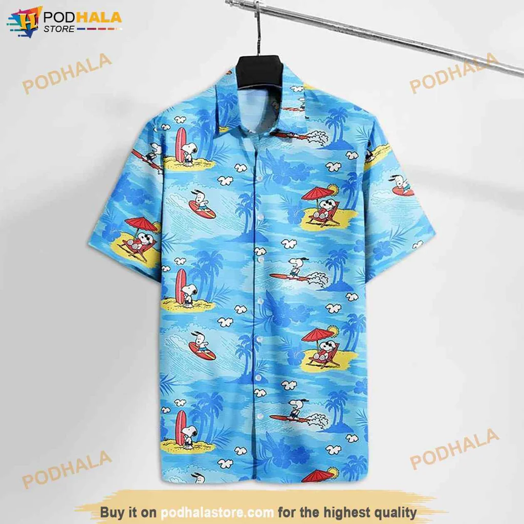 Playful Snoopy Beach Hawaiian Shirt With Vibrant Colors And Fun Summer Design