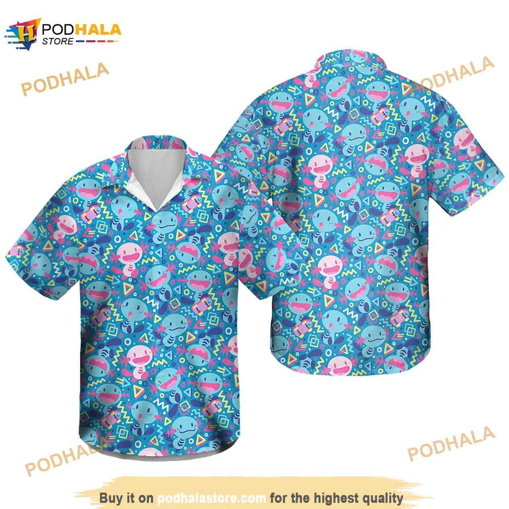 Pokemon Aquatic Creatures Hawaiian Shirt, Vibrant Cartoon Design