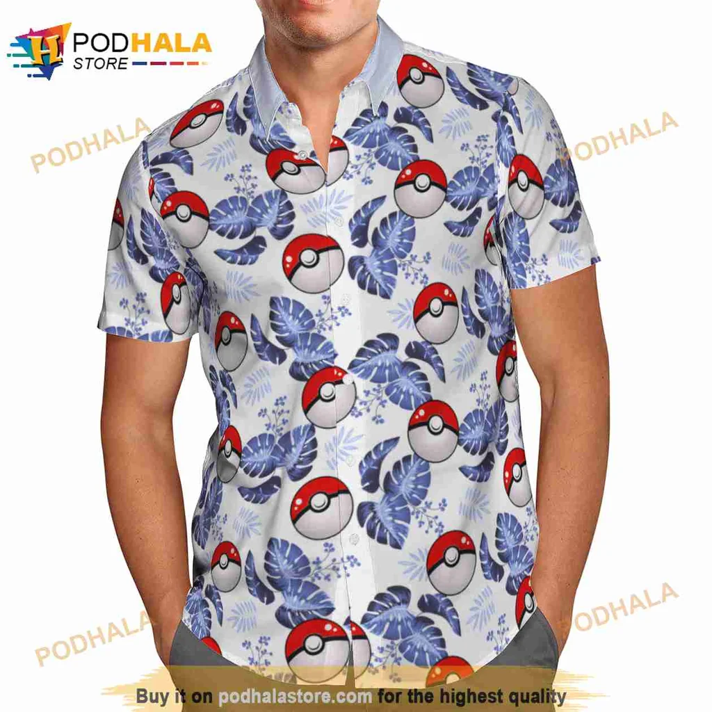 Pokemon Ball Tropical Aloha Shirt With Fun Beach Vibes Pokemon Ball Tropical Aloha Shirt With Fun Beach Vibes