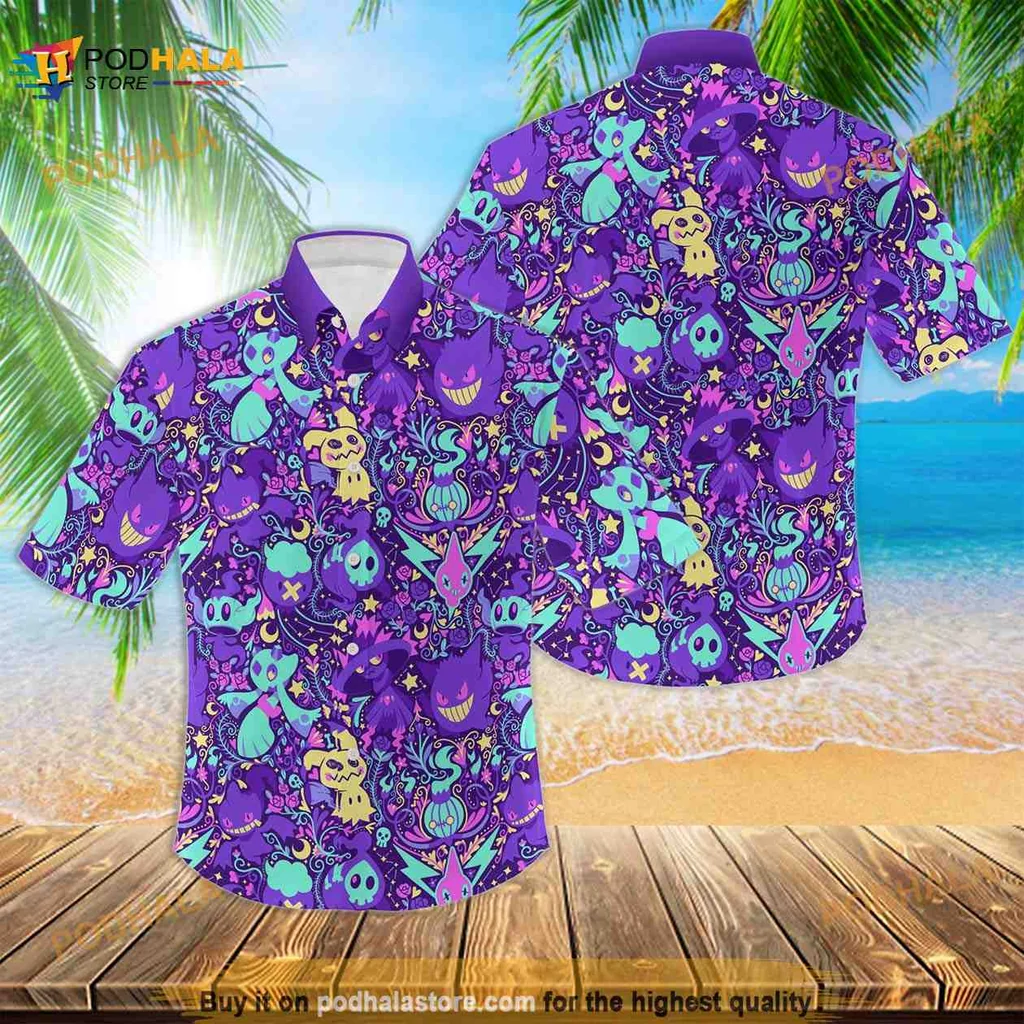 Pokemon Cartoon Creatures Hawaiian Shirt With Vibrant Colors