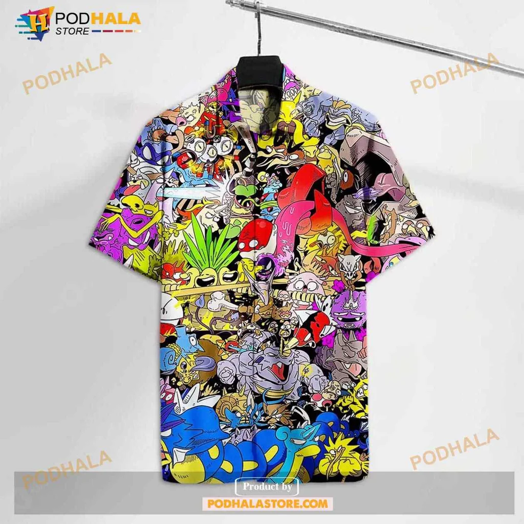 Pokemon Cartoon Hawaiian Shirt With Vibrant All Over Print