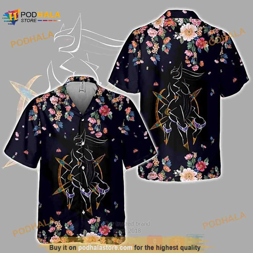 Pokemon Psychic Aloha Shirt With Colorful Floral Patterns