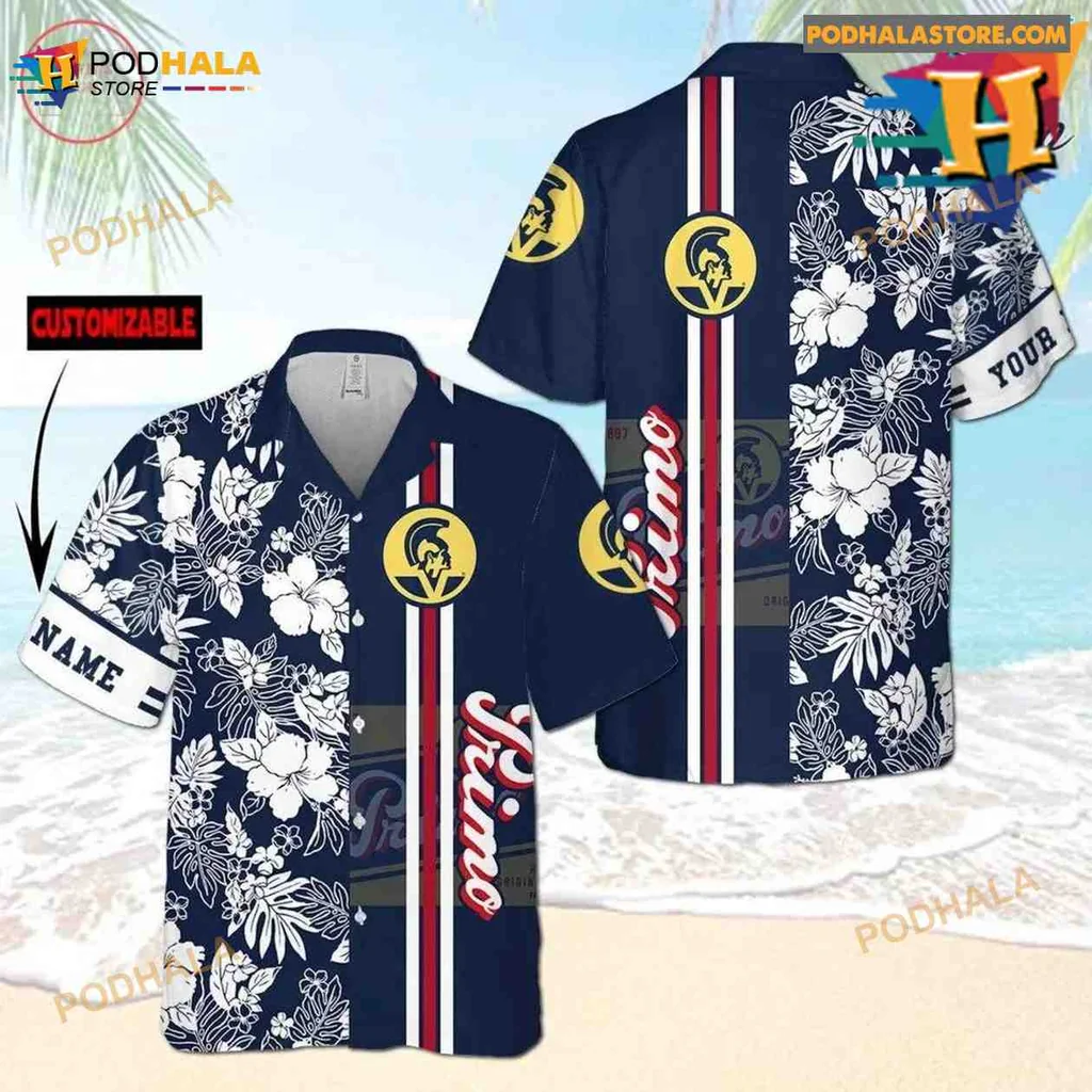 Primo Beer Hawaiian Shirt With Customizable Name And Tropical Design