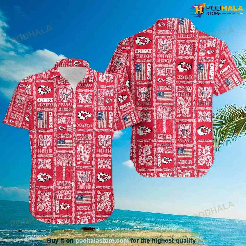 Proud Chiefs Fan Hawaiian Shirt, Vibrant 3d Design With Team Logo And Tropical Motifs
