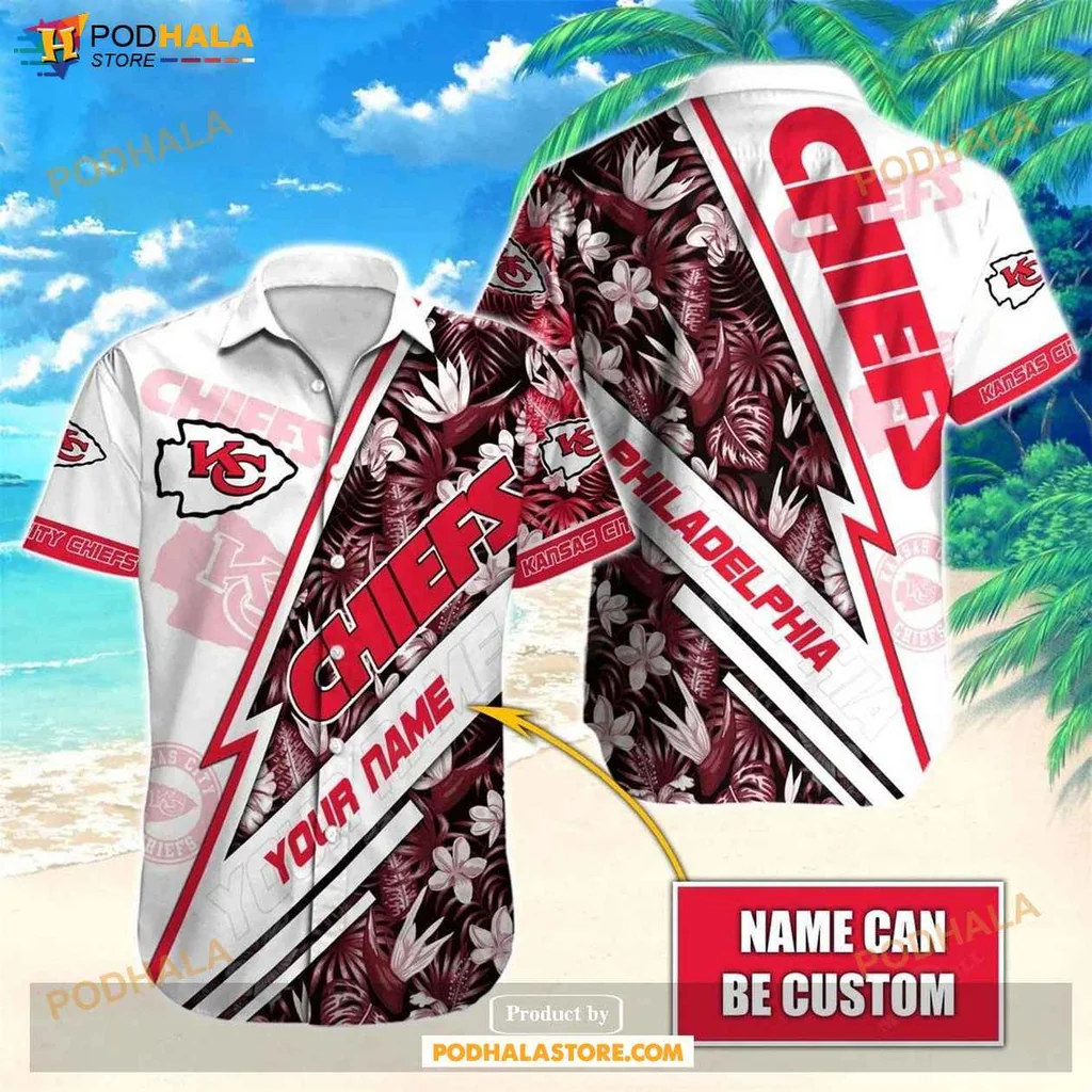 Proud Chiefs Fan Hawaiian Shirt, Vibrant Floral Design With Team Logo
