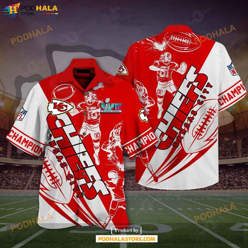 Proud Chiefs Fan Hawaiian Shirt, Vibrant Red And White Design For Game Day