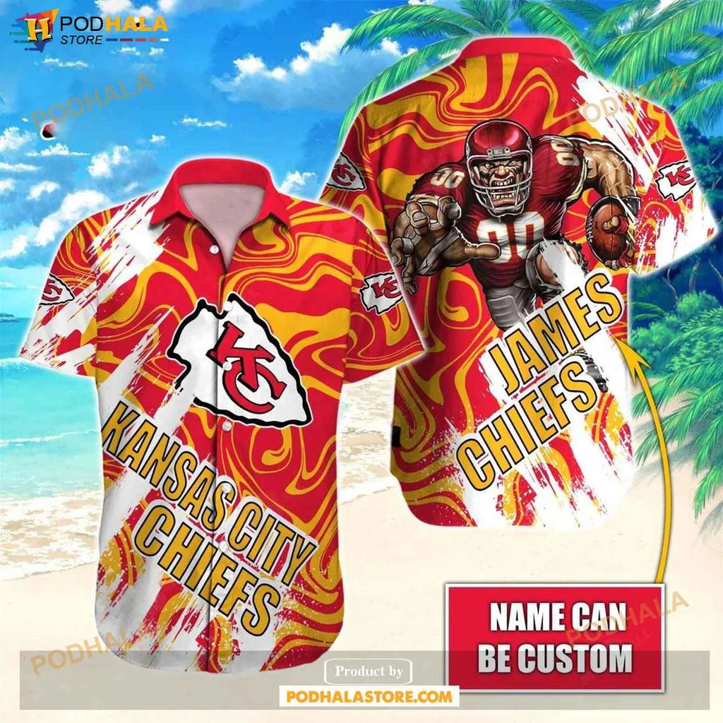 Proud Chiefs Football Hawaiian Shirt, Personalized Kansas City Chiefs Game Day Tee