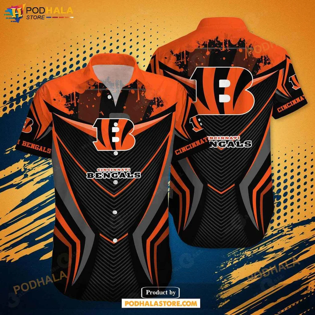 Proud Cincinnati Bengals Hawaiian Shirt, Vibrant Orange And Black Design For Fans