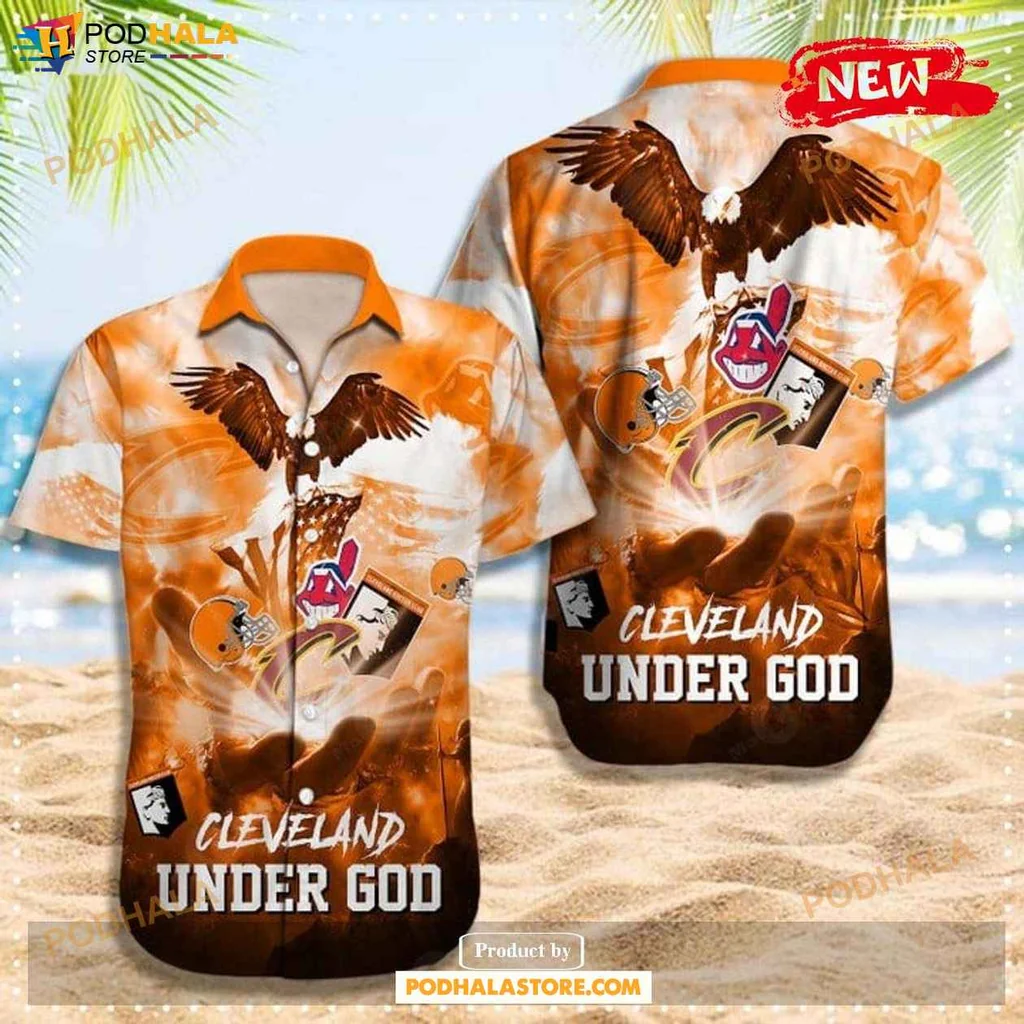 Proud Eagle Cleveland Hawaiian Shirt, Summer Design For Sports Fans