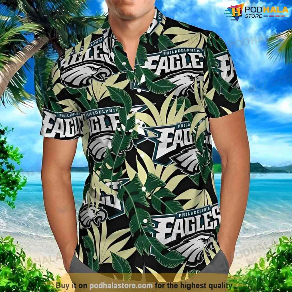 Proud Eagle Lover Hawaiian Shirt, Philadelphia Eagles Banana Leaf Design For Beach Fans