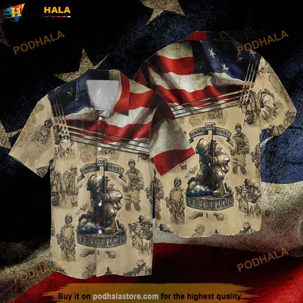 Proud Eagle Soldier Hawaiian Shirt, Memorial Day Independence Day Tribute Shirt