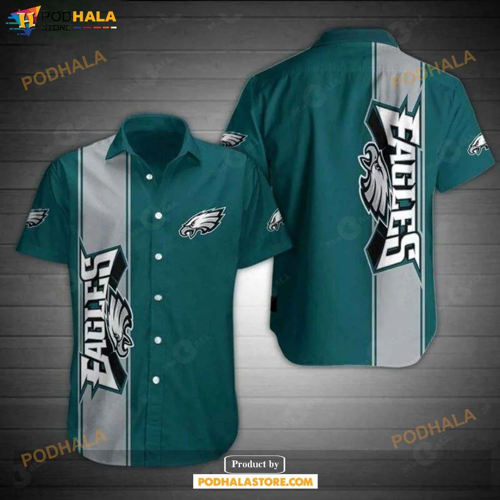 Proud Eagles Fan Hawaiian Shirt, Philadelphia Eagles Button Up Graphic Tee