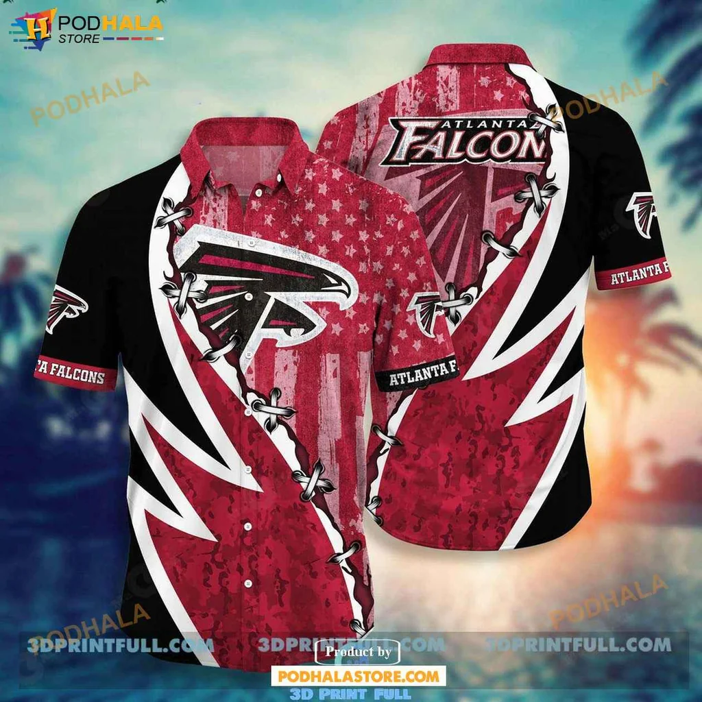 Proud Falcons Fan Hawaiian Shirt, Vibrant Atlanta Falcons Design For Game Day
