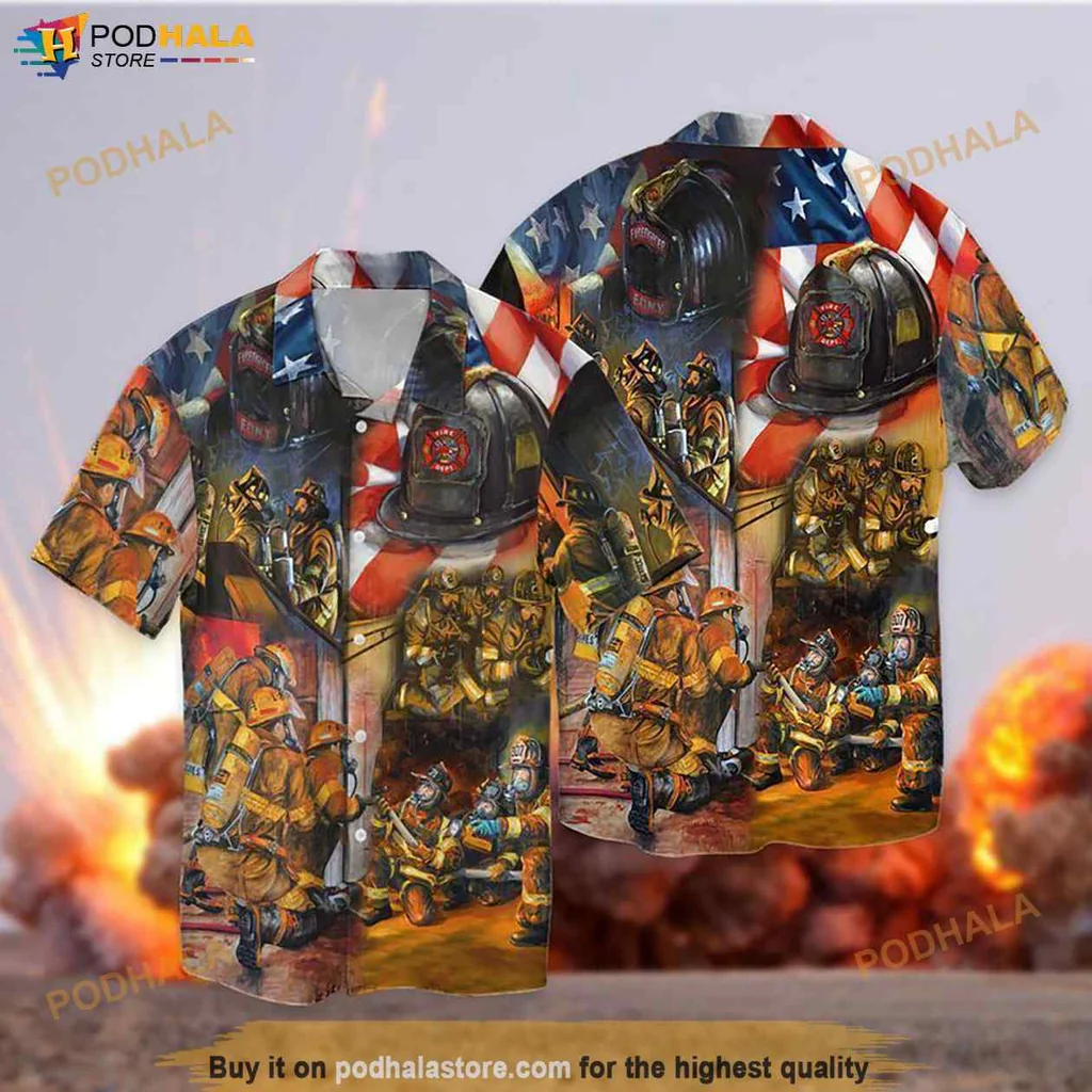 Proud Firefighter Hero Hawaiian Shirt, Vibrant Tribute To Bravery And Camaraderie