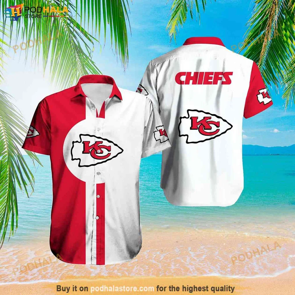 Proud Kansas City Chiefs Hawaiian Shirt, Vibrant Red And White Summer Design
