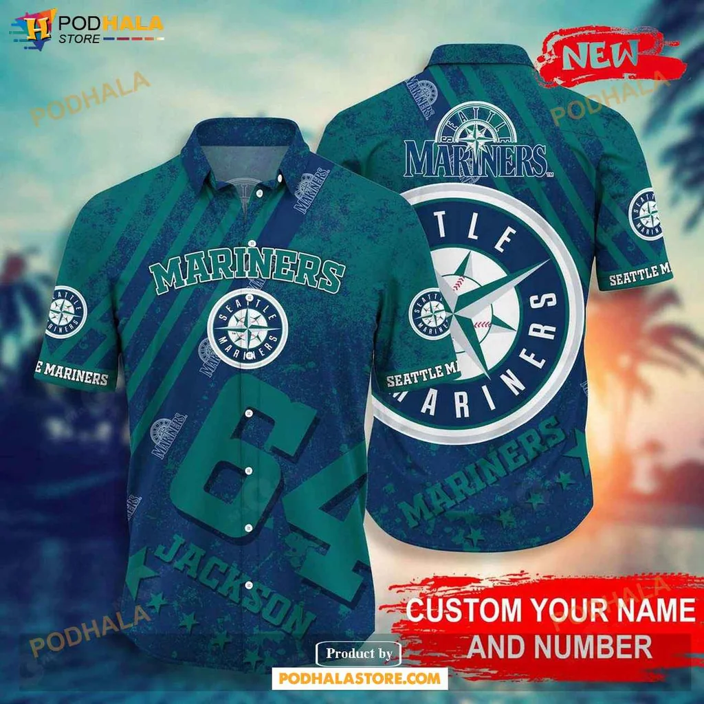 Proud Mariners Fan Hawaiian Shirt, Personalized Seattle Mariners Summer Shirt