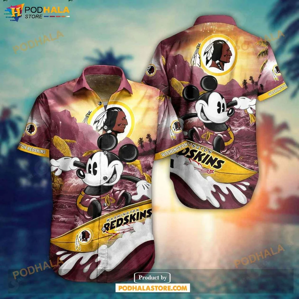 Proud Mickey Mouse Hawaiian Shirt, Washington Redskins Vibrant Design Tee