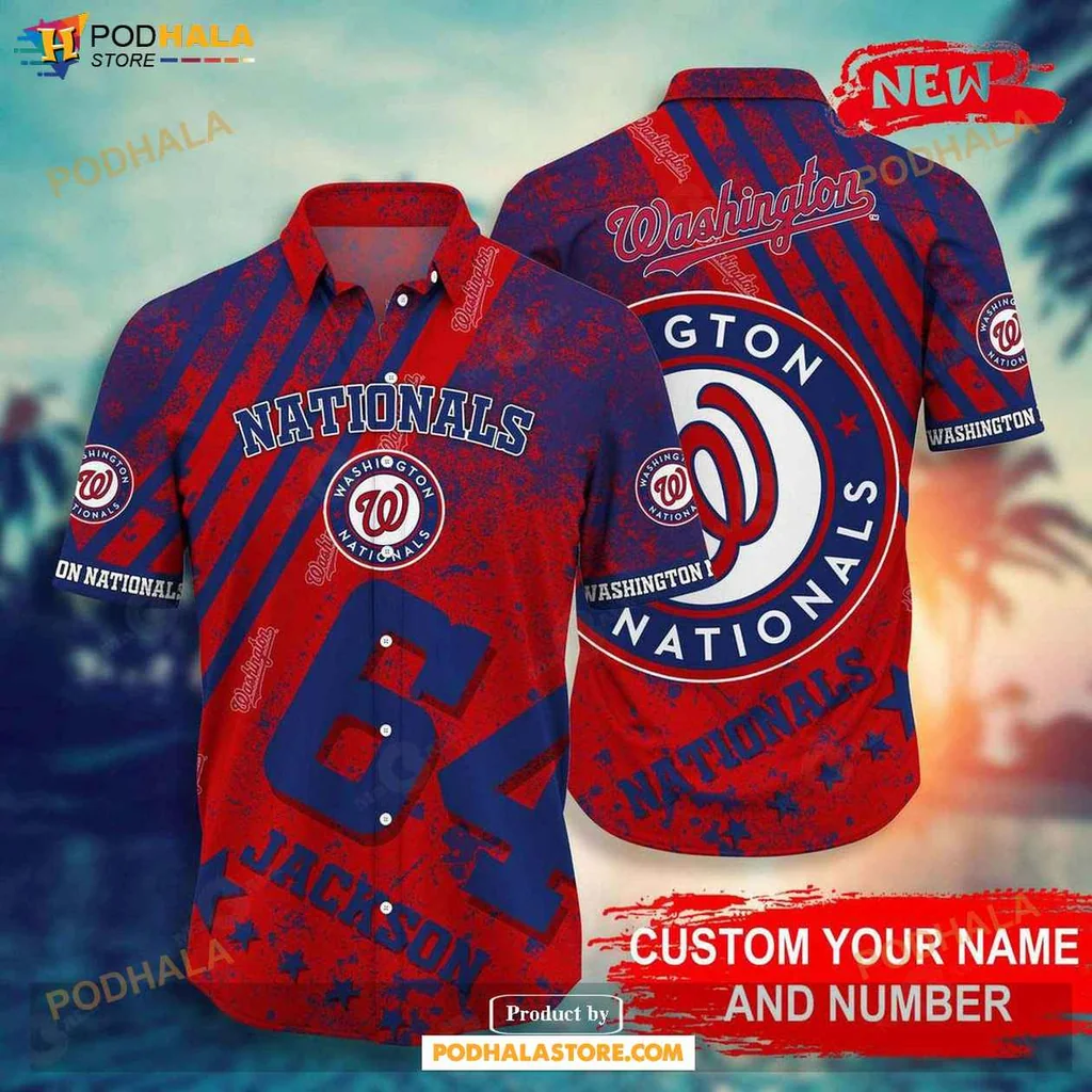 Proud Nationals Fan Hawaiian Shirt With Personalized Name Jackson And Number