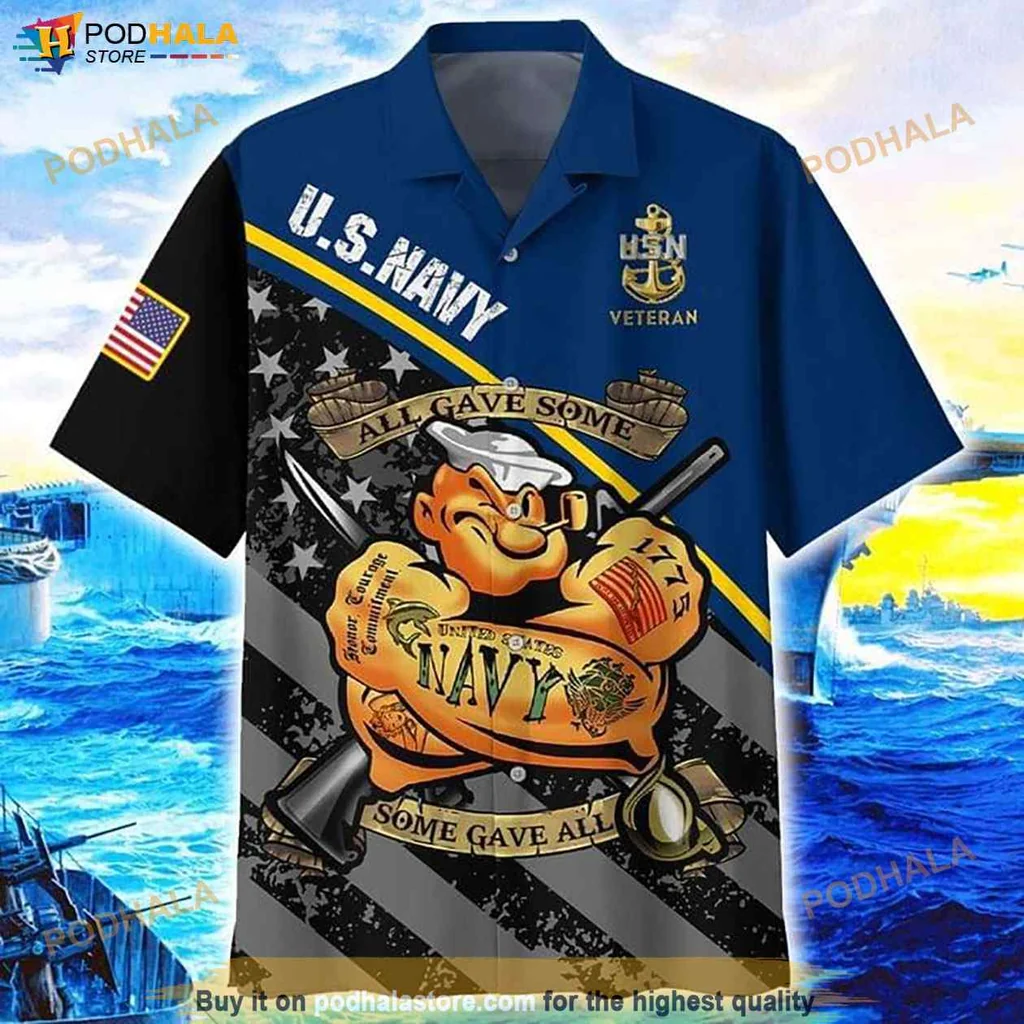 Proud Navy Veteran Hawaiian Shirt, U S Navy Veteran All Gave Some Design