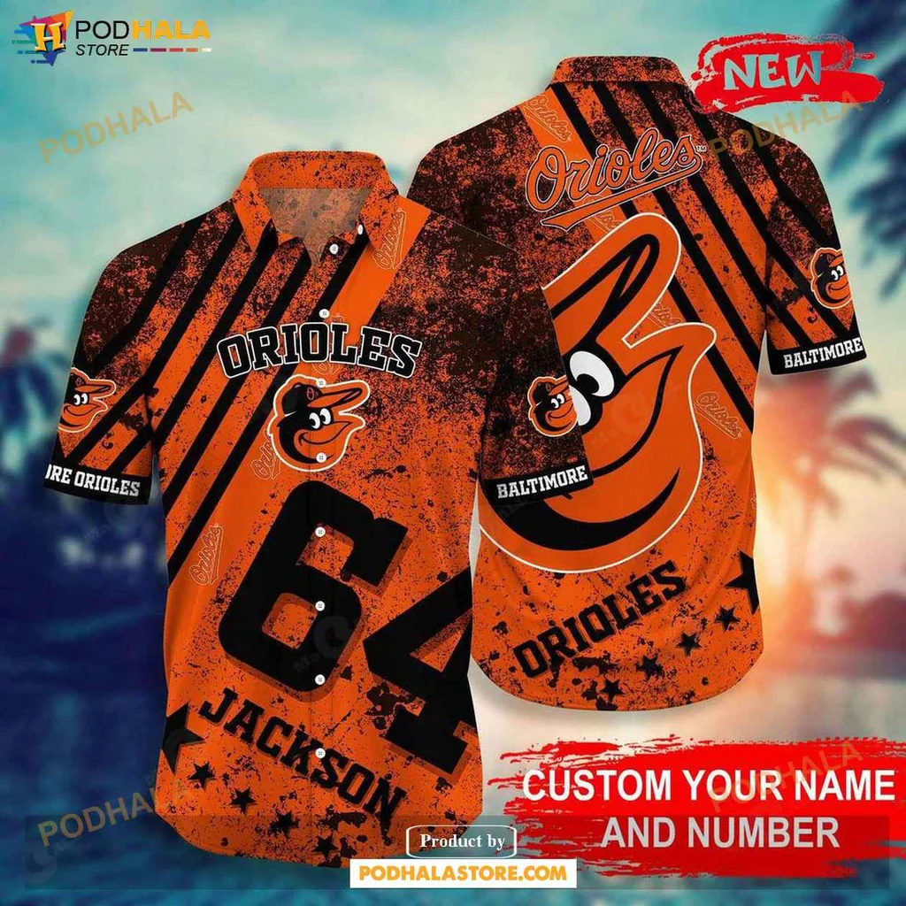 Proud Orioles Aloha Shirt, Personalized Baltimore Orioles Summer Shirt With Jackson