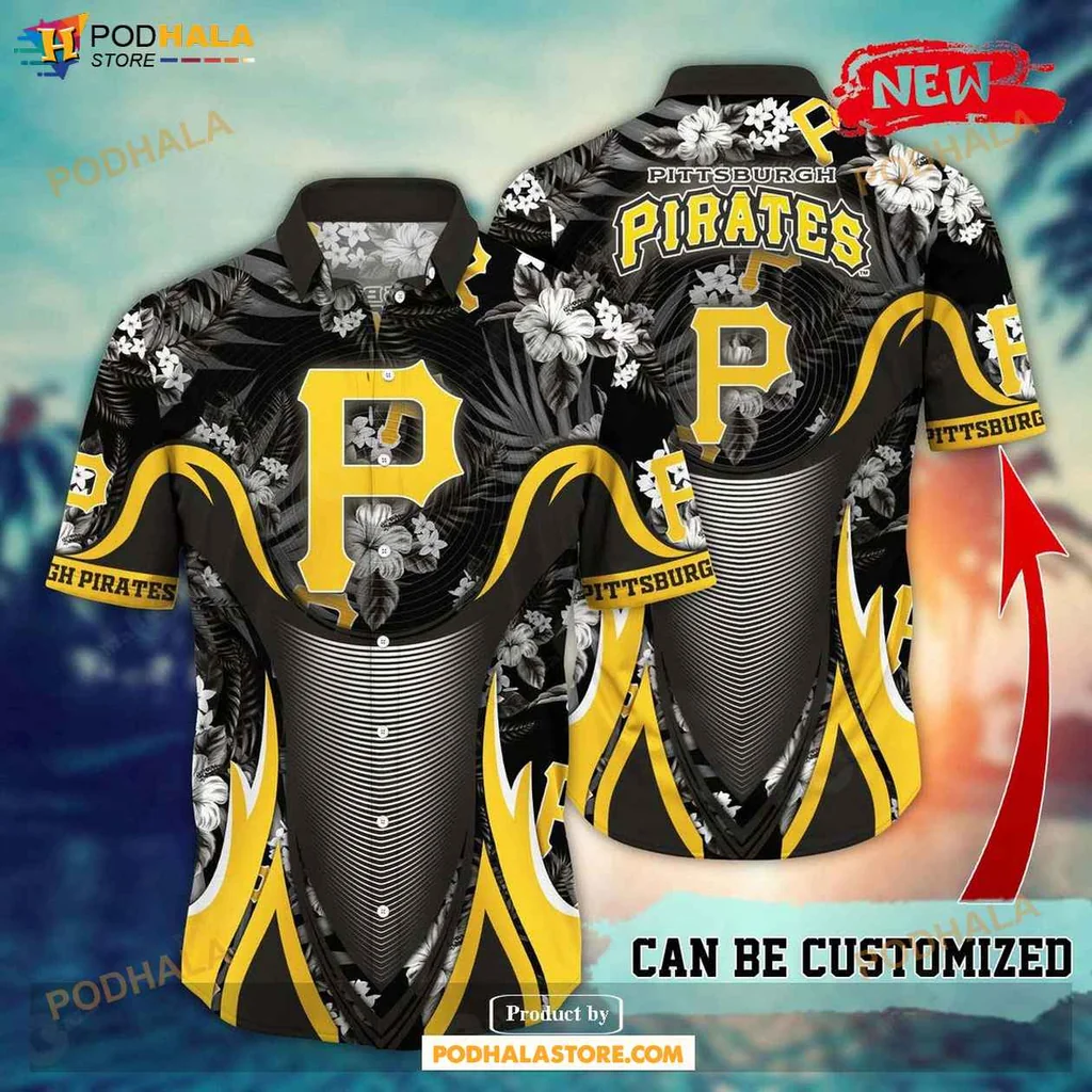Proud Pirates Aloha Shirt, Vibrant Pittsburgh Pirates Floral Shirt For Summer Fun