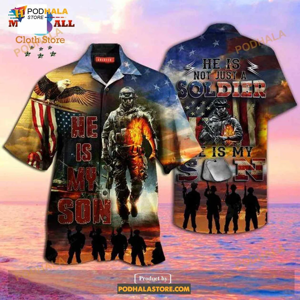 Proud Soldier Parents Hawaiian Shirt, He Is My Son Design