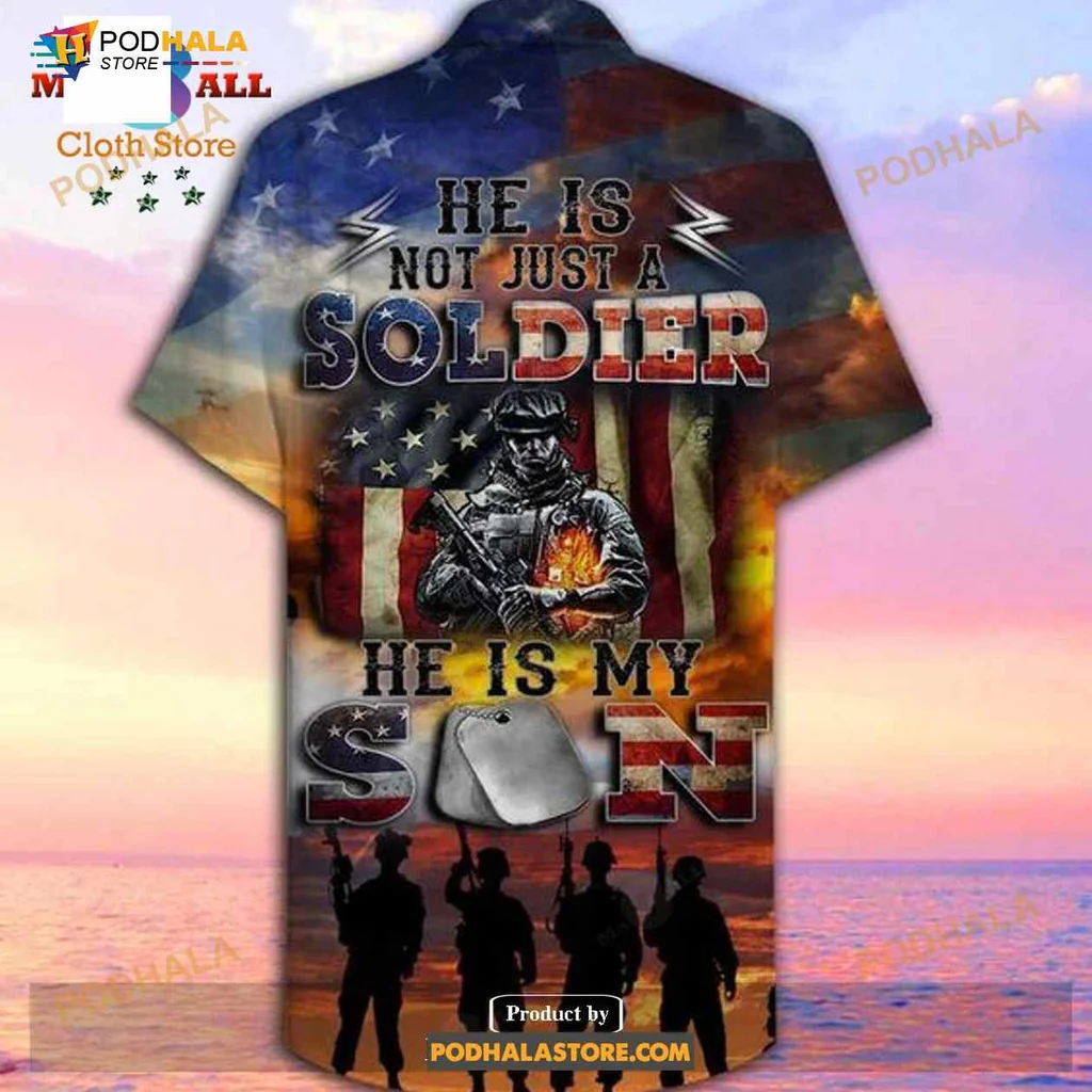Proud Soldier Parents Aloha Shirt, He Is My Son Design Proud Soldier Parents Aloha Shirt, He Is My Son Design