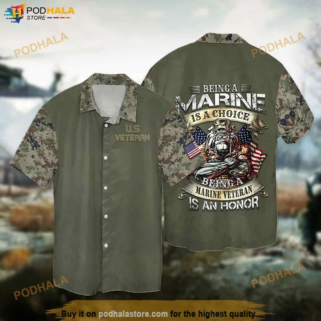Proud Tiger Marine Hawaiian Shirt, Honor Being A Marine Veteran With Pride