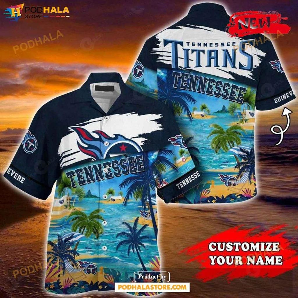 Proud Titans Fan Hawaiian Shirt With Vibrant Tennessee Logo And Tropical Design