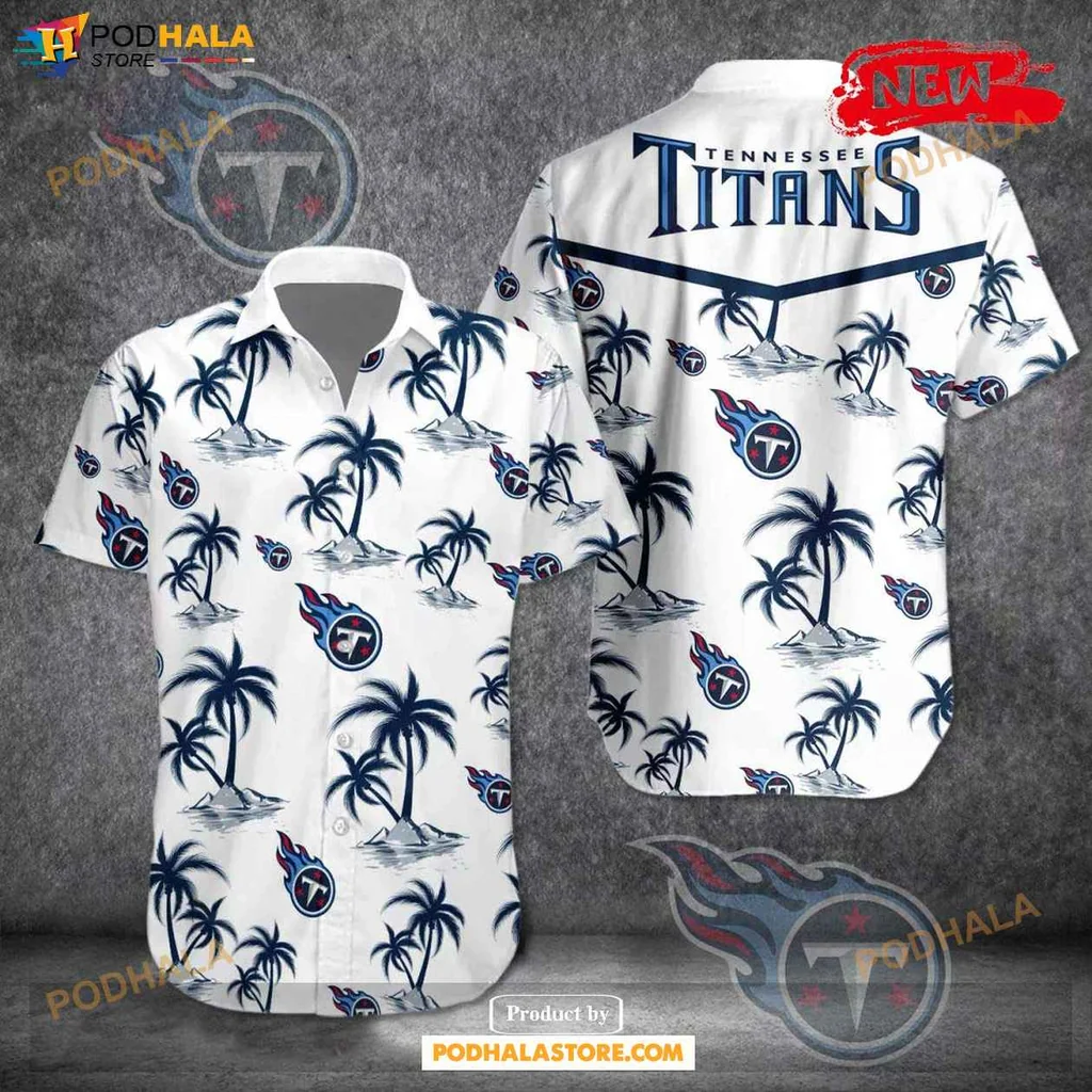Proud Titans Tropical Hawaiian Shirt, Vibrant Summer Design With Palm Trees And Logo