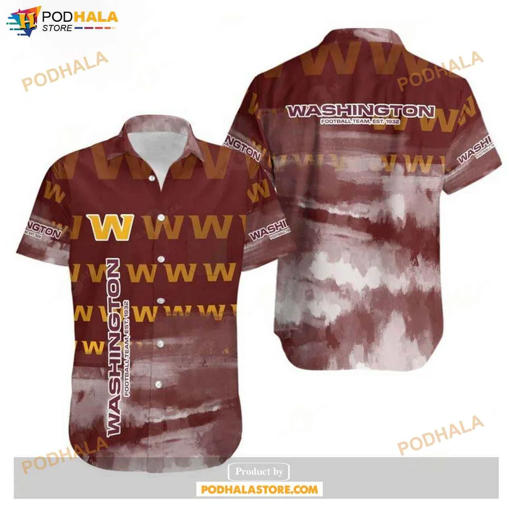 Proud Washington Fan Hawaiian Shirt, Maroon And White Tropical Graphic Design