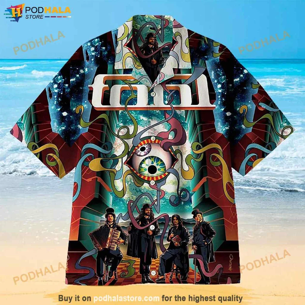 Psychedelic Eye Hawaiian Shirt, Vintage Concert Poster Design With Colorful Patterns