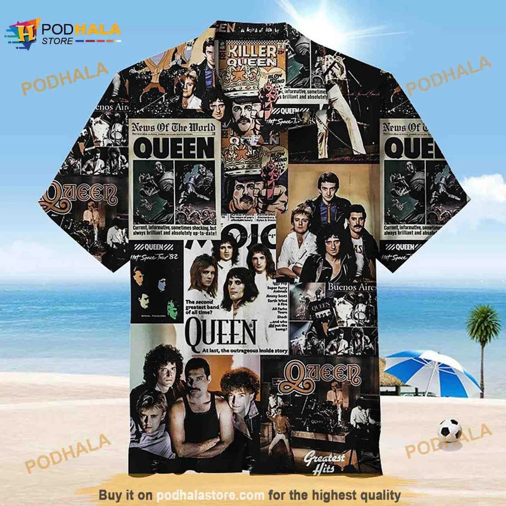 Queen Album Cover Hawaiian Shirt, Iconic Rock Band Aloha Shirt