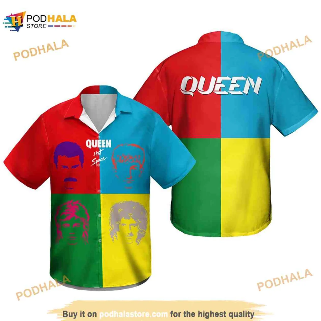 Queen Band Hawaiian Shirt With Vibrant Freddie Mercury Design