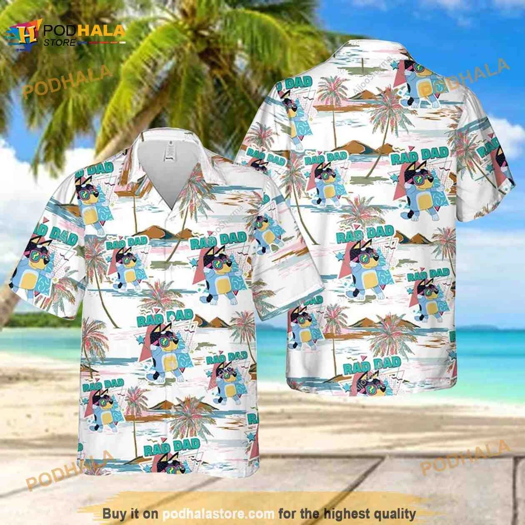 Rad Dad Hawaiian Shirt, Colorful Tropical Design For Summer Fun