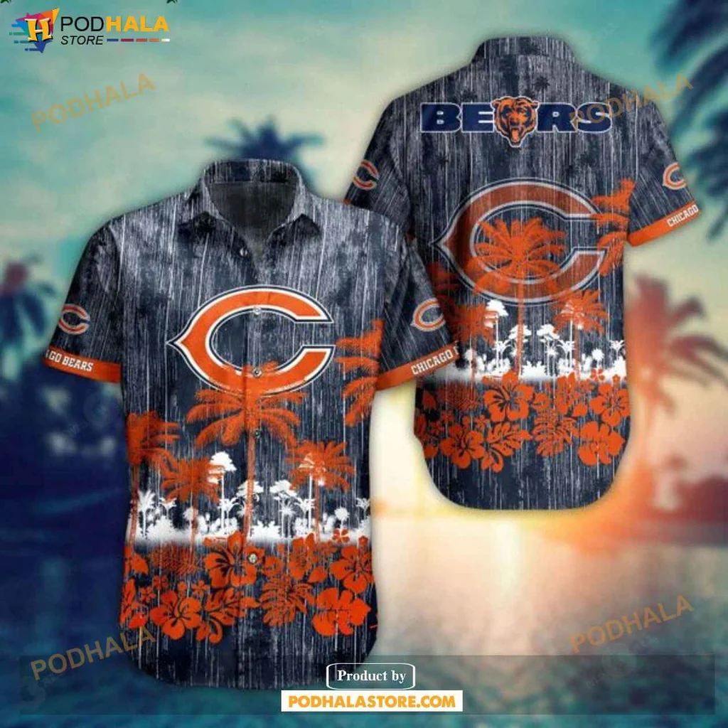 Retro Bears Tropical Shirt, Vibrant Chicago Bears Hawaiian Style For Summer Fun