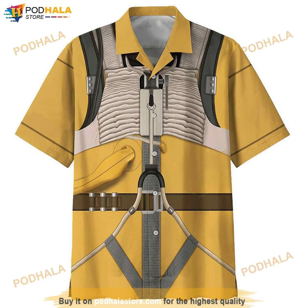 Retro Bossk Graphic Hawaiian Shirt, Tropical Design For Star Wars Fans