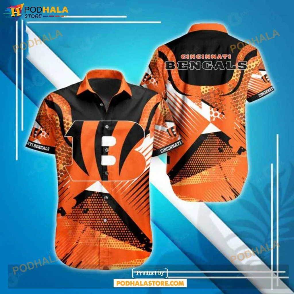 Retro Cincinnati Bengals Hawaiian Shirt, Bold Orange And Black Design For Summer Fans