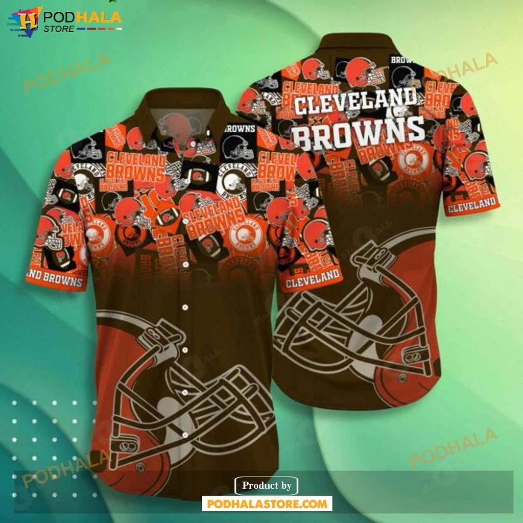 Retro Cleveland Browns Hawaiian Shirt, Vibrant Team Pride Design For Fans