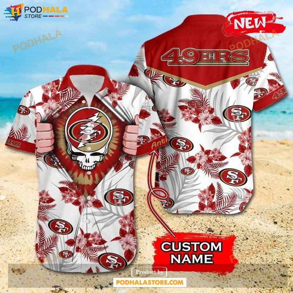 Retro Grateful Dead Hawaiian Shirt San Francisco 49ers Fan Gift Vibrant Tropical Design