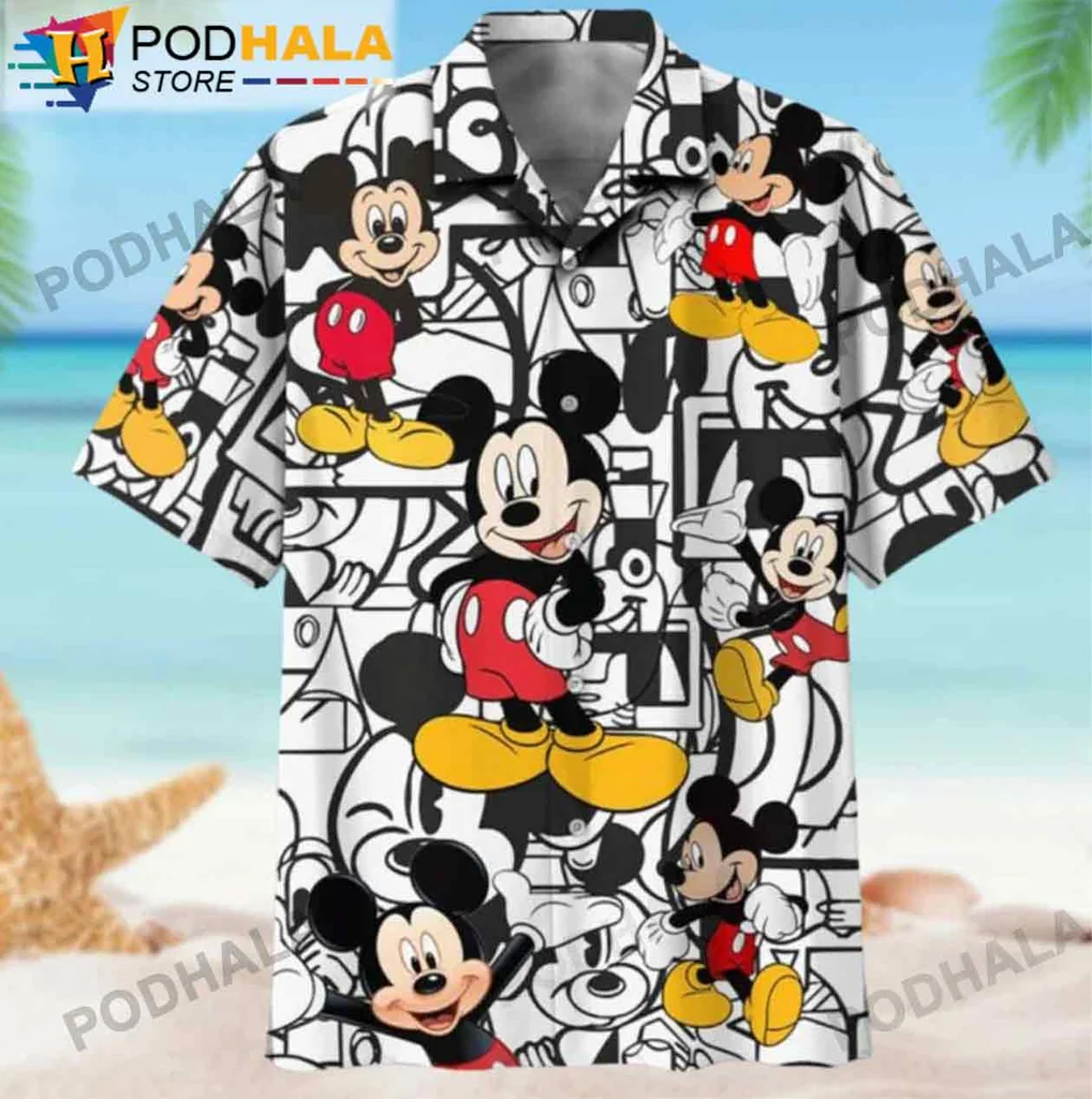 Retro Mickey Mouse Hawaiian Shirt, Funny Festive Design For Disney Fans