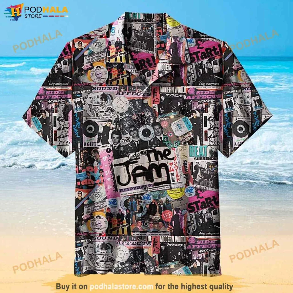 Retro Music Hawaiian Shirt, The Jam 80s Vibrant Tropical Design For Women