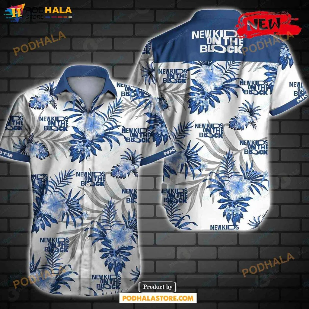 Retro New Kids On The Block Shirt, Tropical Floral Design For Summer Fun