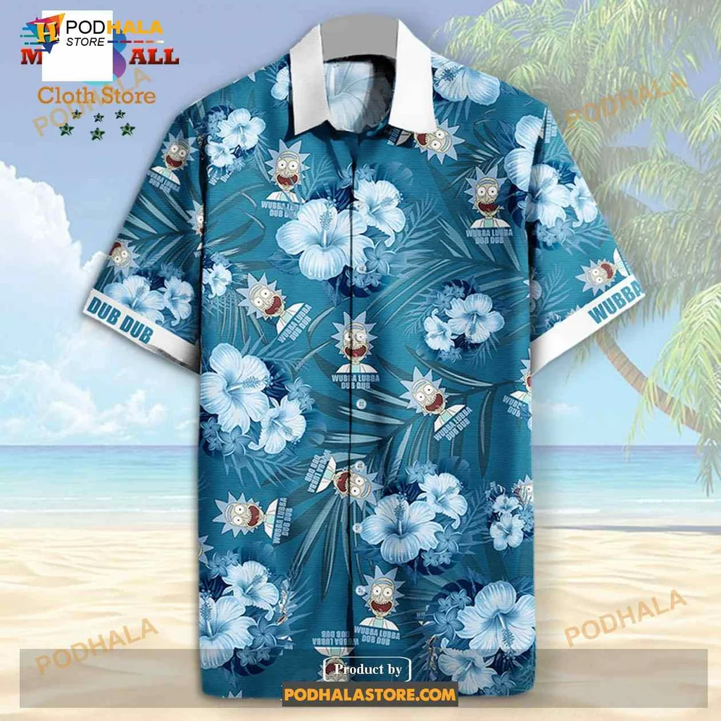 Rick And Morty Tropical Hawaiian Shirt With Wub Dub Design