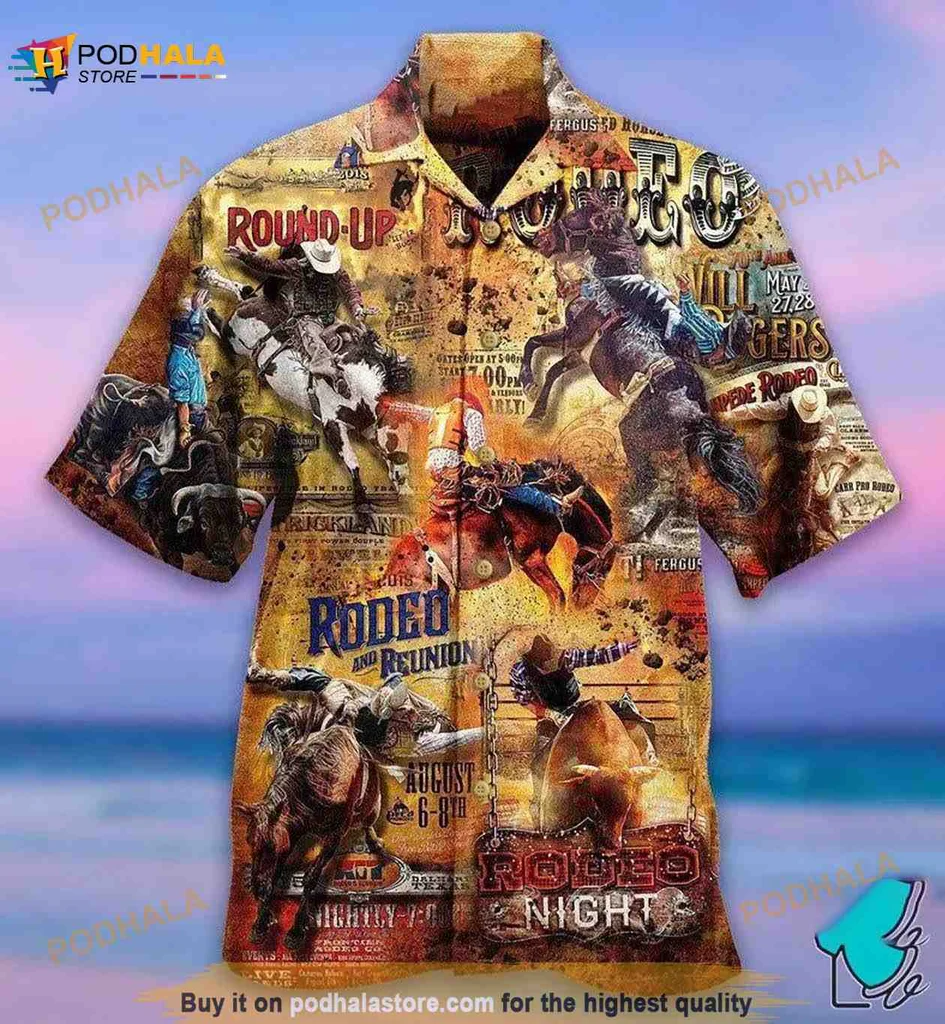 Rodeo Horse Lovers Hawaiian Shirt With Vibrant Rodeo Design