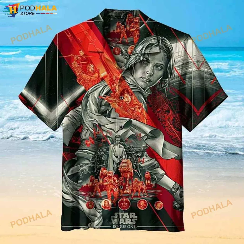 Rogue One Star Wars Hawaiian Shirt Featuring Iconic Characters And Scenes