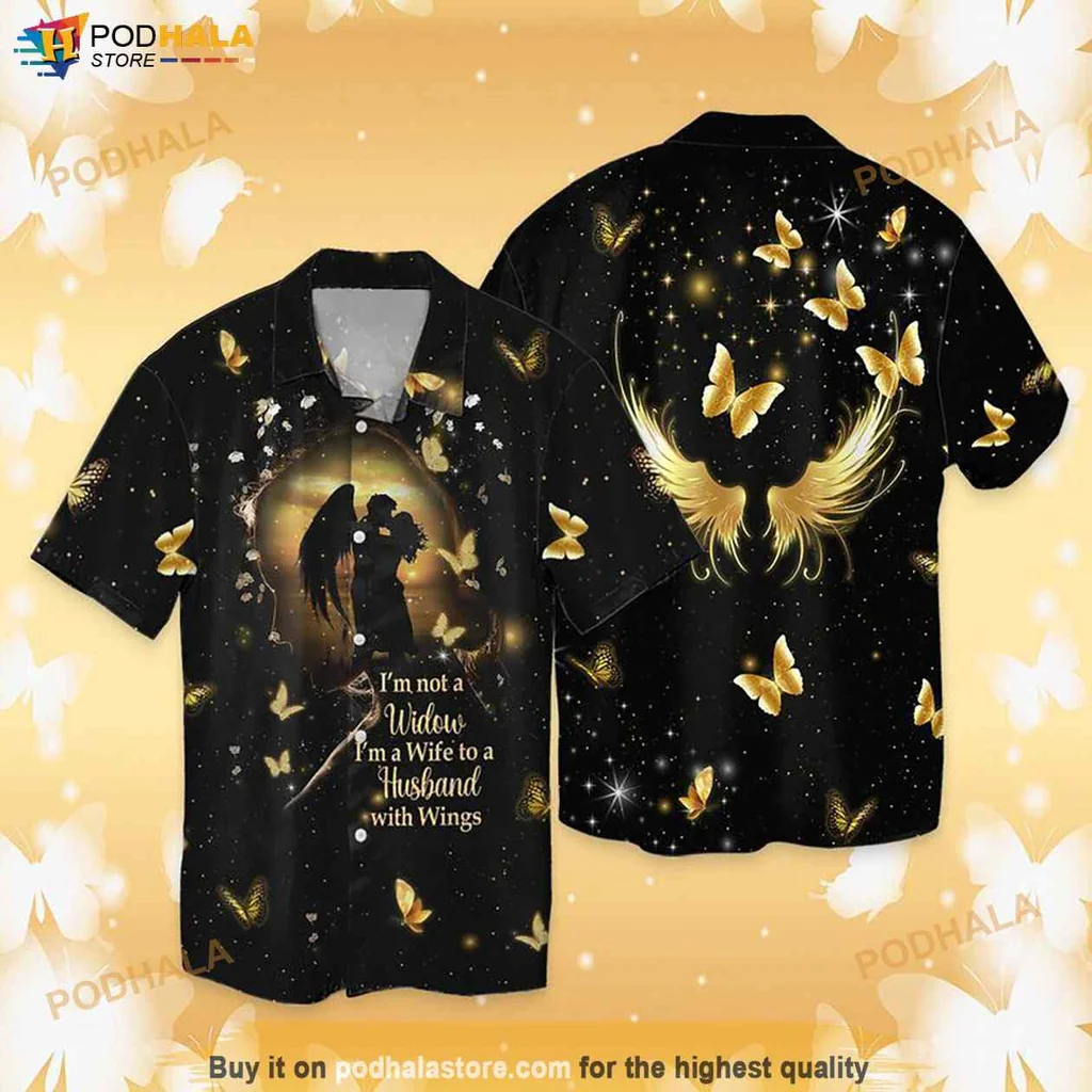 Romantic Butterfly Lover Hawaiian Shirt, Im Not A Wife To A Husband With Wings